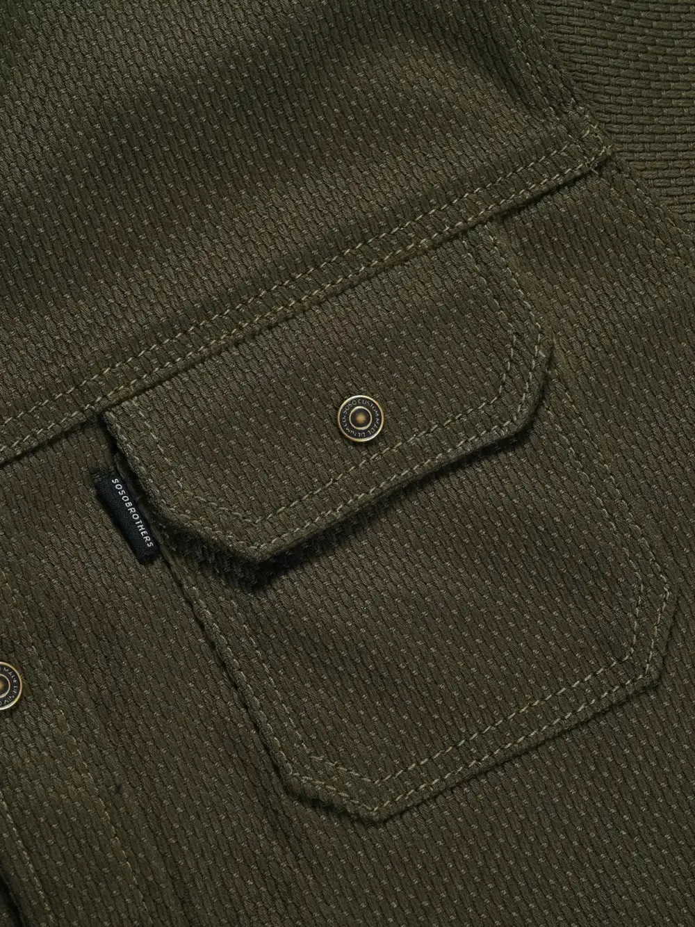 12oz Army Sashiko Denim Shirt - Image 8