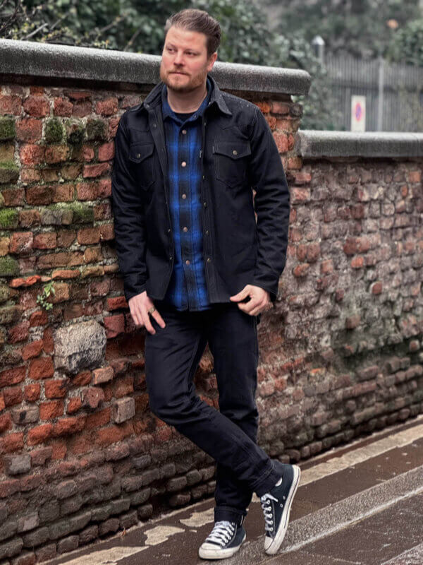 13.5oz Classic Black Selvedge Denim Jeans - Image 3