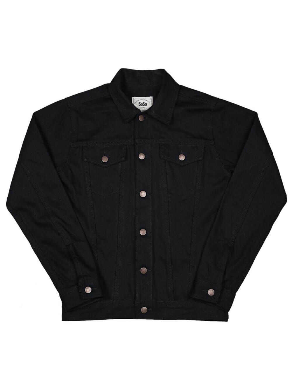 13.5oz Classic Black Selvedge Denim Jacket - Image 2