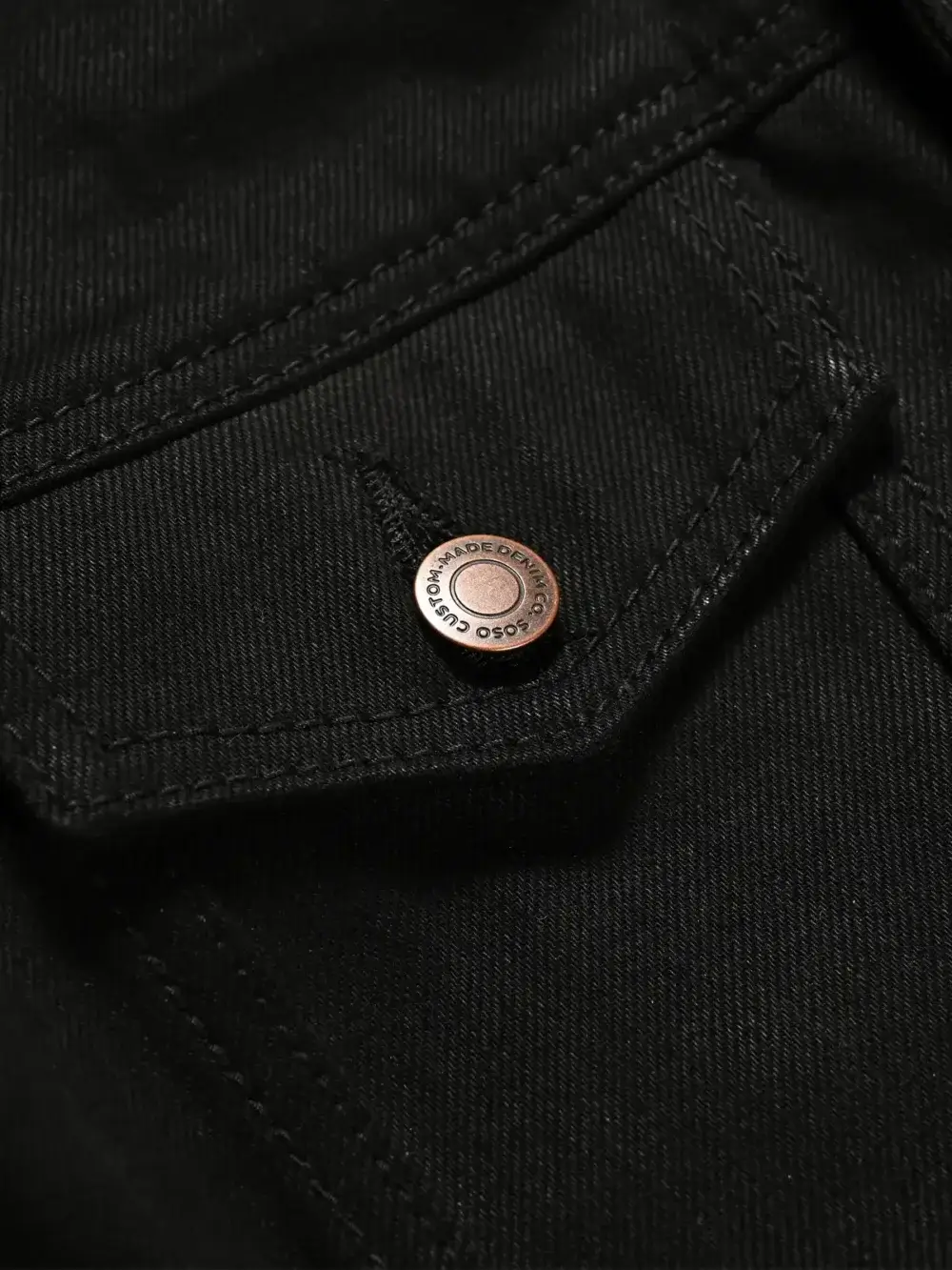 13.5oz Classic Black Selvedge Denim Jacket - Image 7