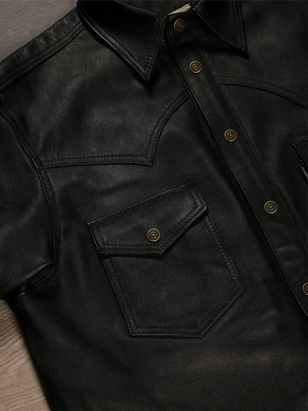 Full Grain Onyx Black Leather - Shirt - Image 6