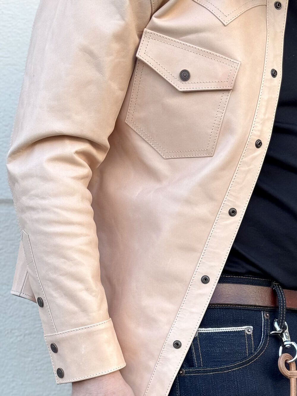 Full Grain Veg Tan Natural Leather - Shirt - Image 5
