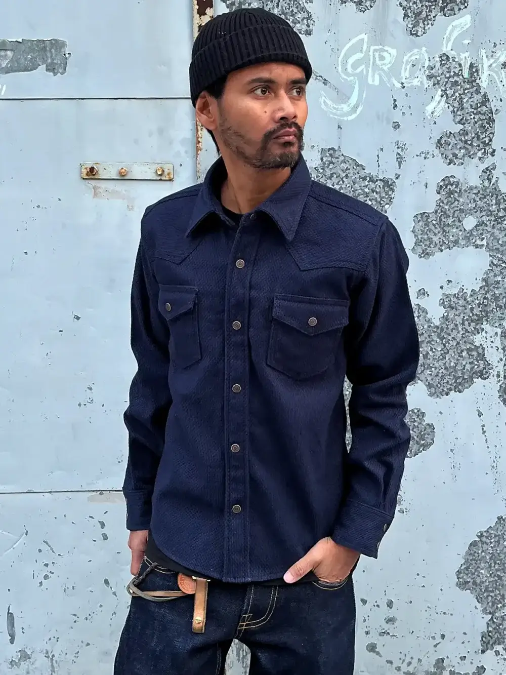12oz Indigo Sashiko Denim Shirt