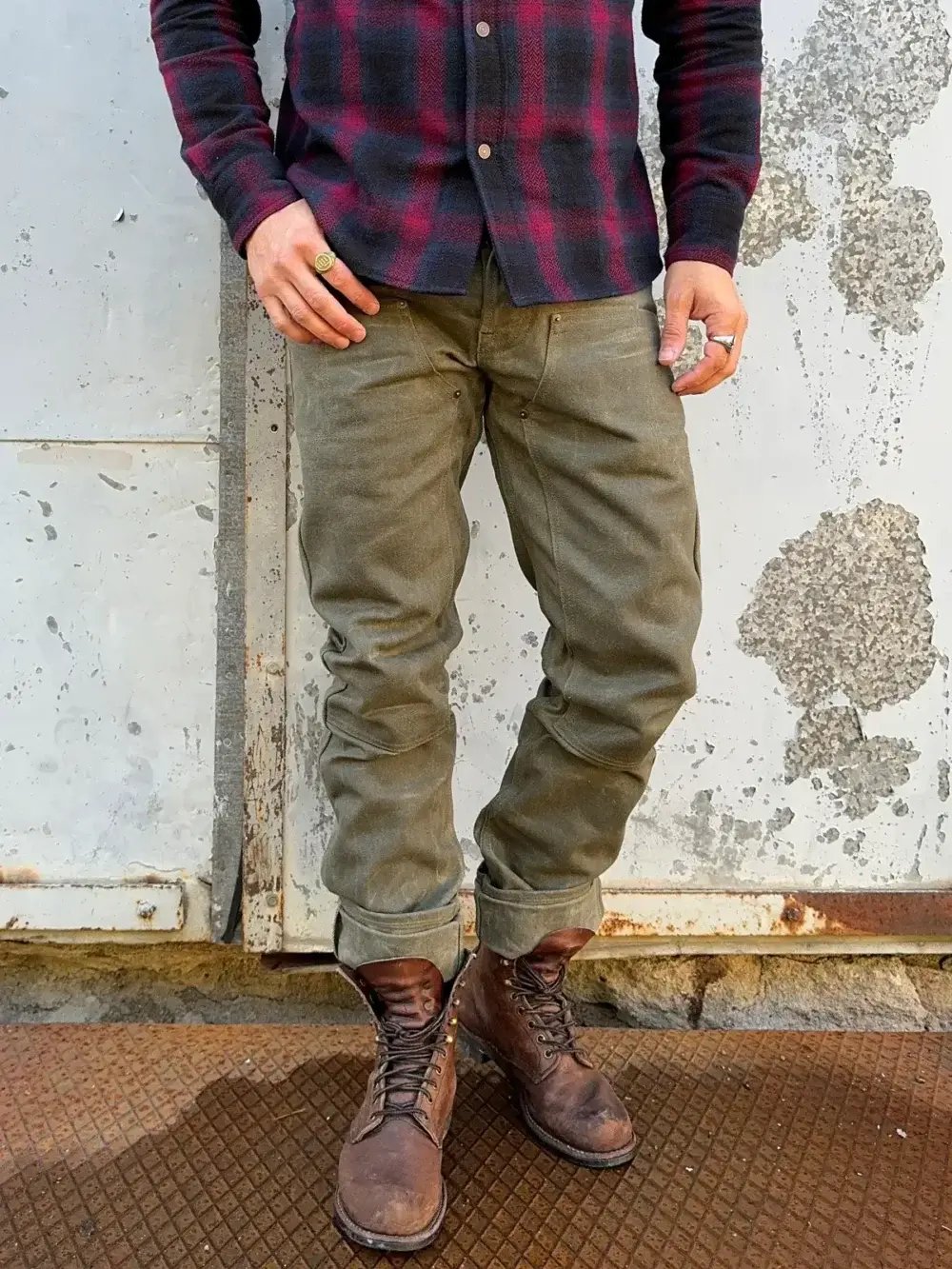 13oz Army Canvas Waxed Denim Jeans