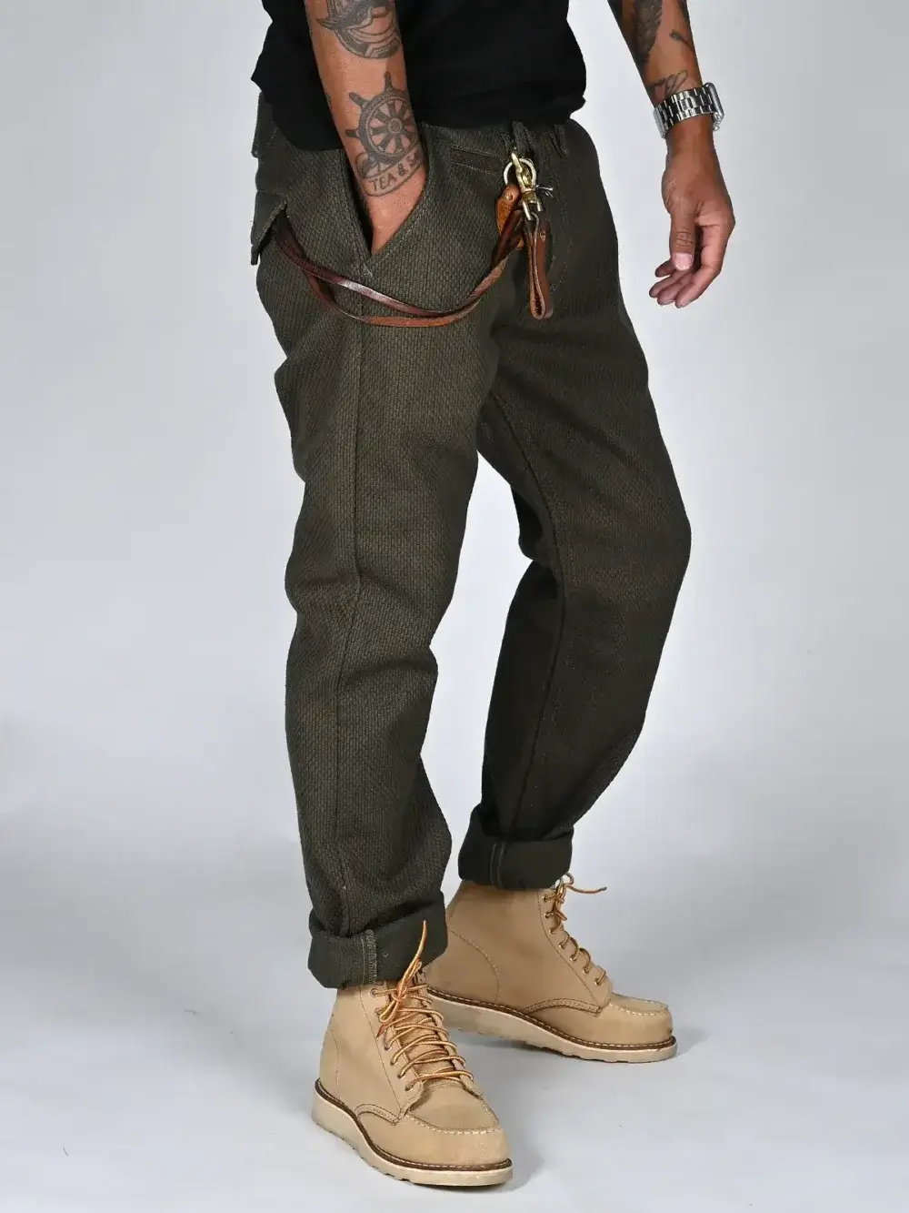 12oz Army Sashiko Denim Jeans - Image 3