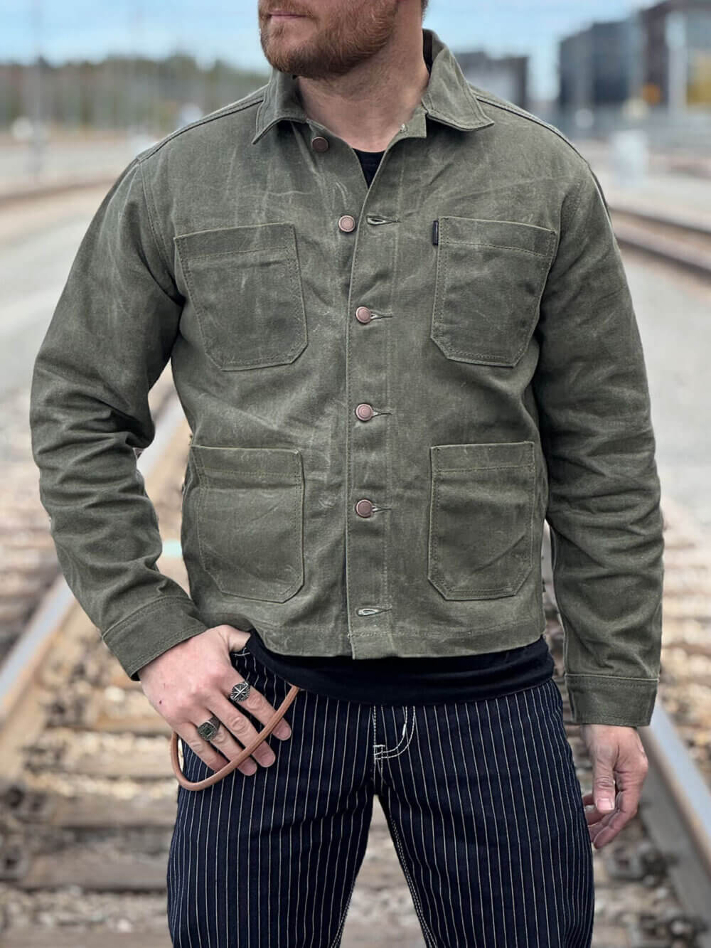 13oz Army Canvas Waxed Denim Jacket