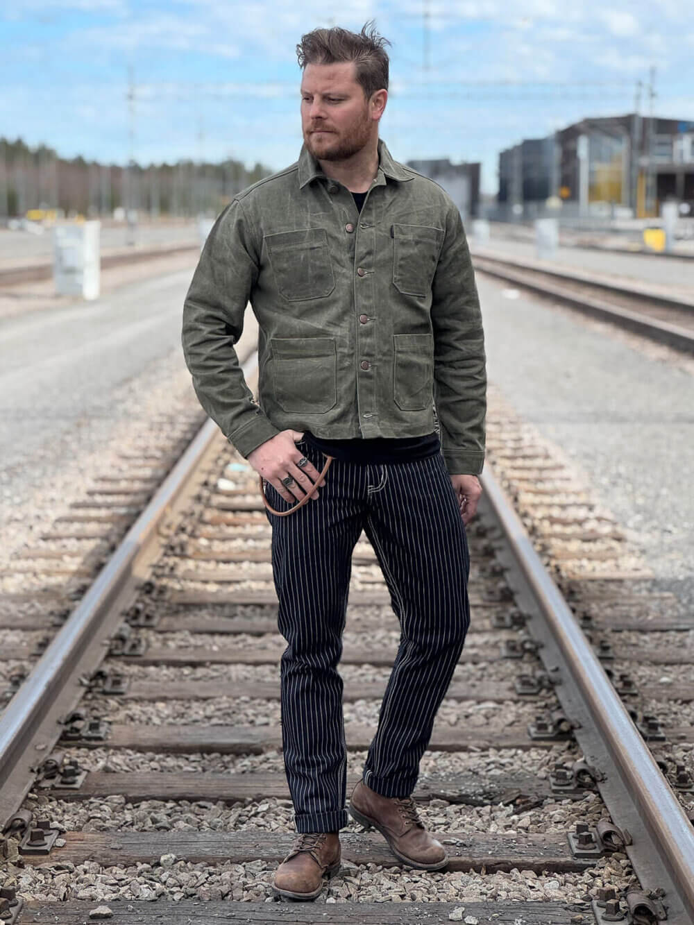 13oz Army Canvas Waxed Denim Jacket - Image 2