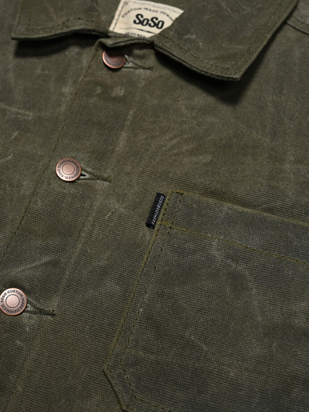 13oz Army Canvas Waxed Denim Jacket - Image 5