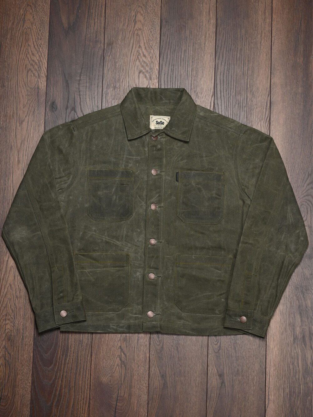13oz Army Canvas Waxed Denim Jacket - Image 4