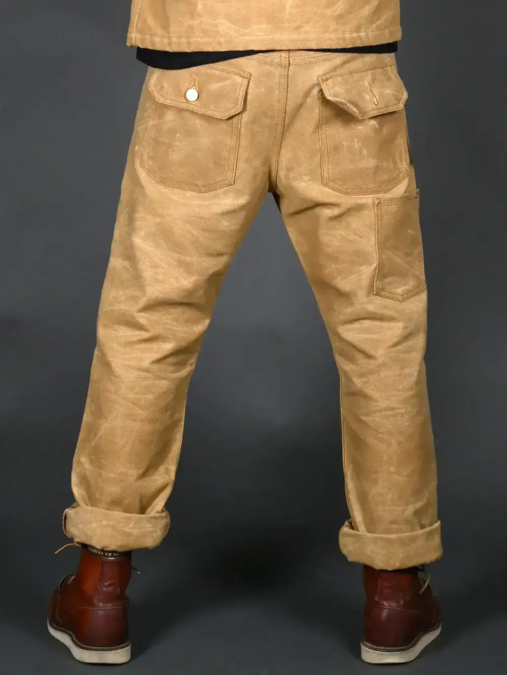 13oz Sand Canvas Waxed Denim Jeans - Image 4