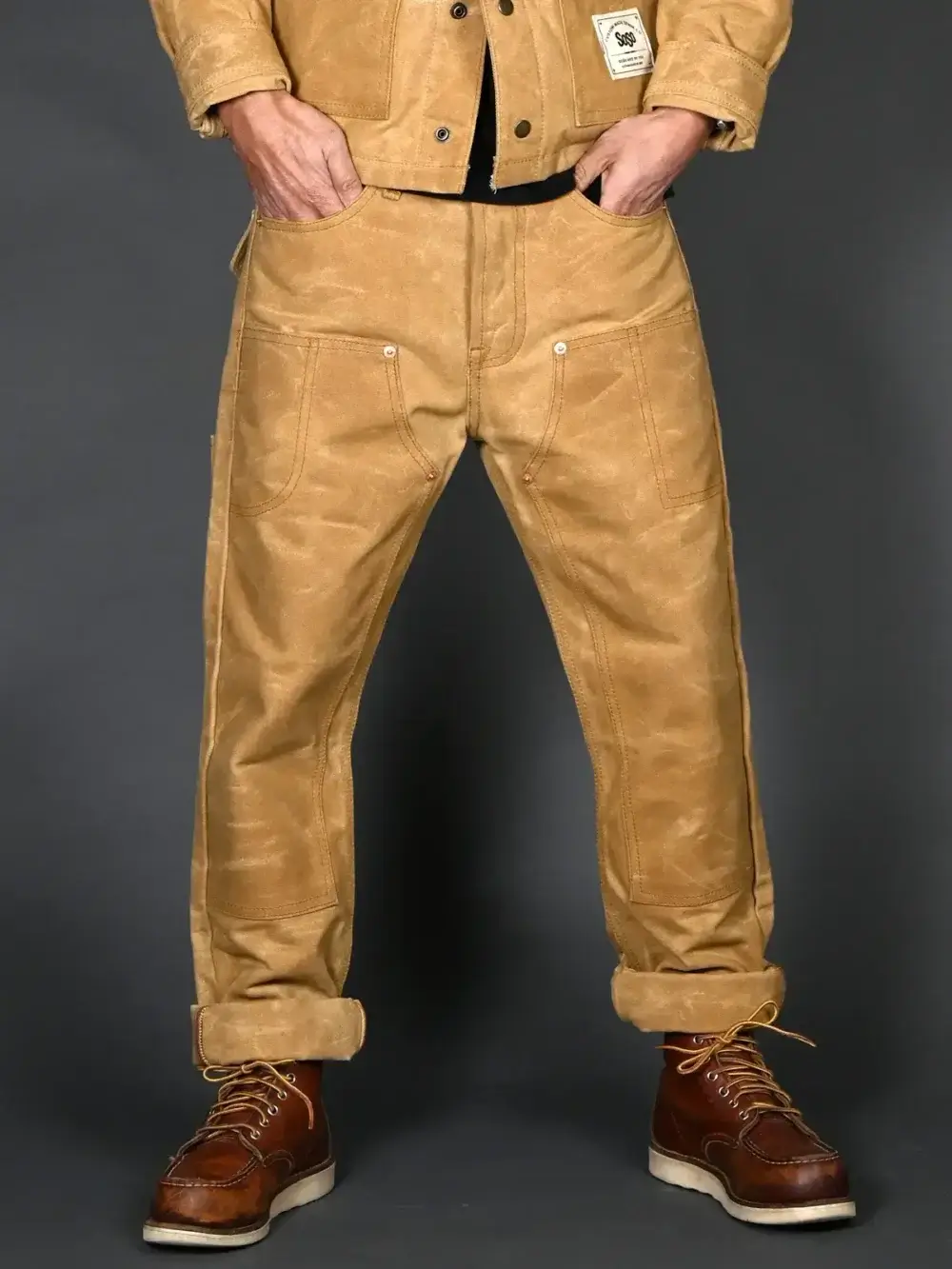 13oz Sand Canvas Waxed Denim Jeans - Image 3