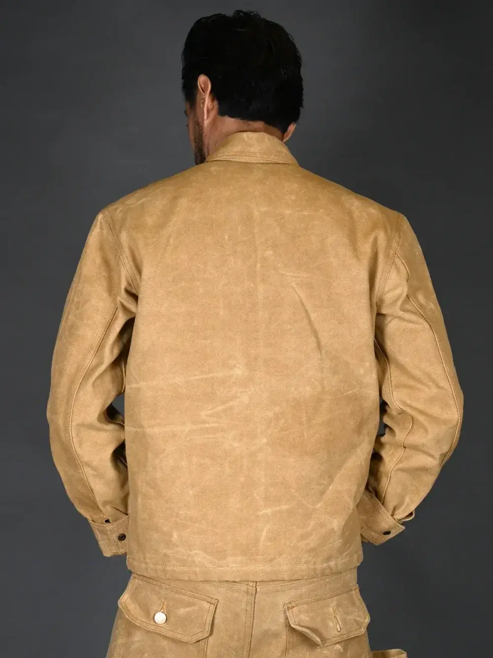 13oz Sand Canvas Waxed Denim Jacket - Image 5