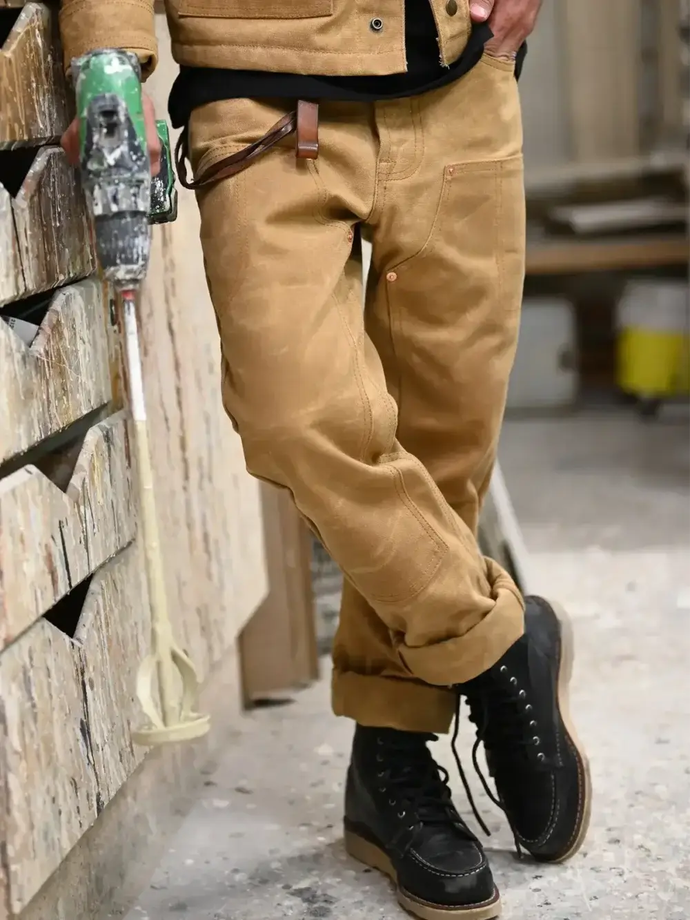13oz Sand Canvas Waxed Denim Jeans