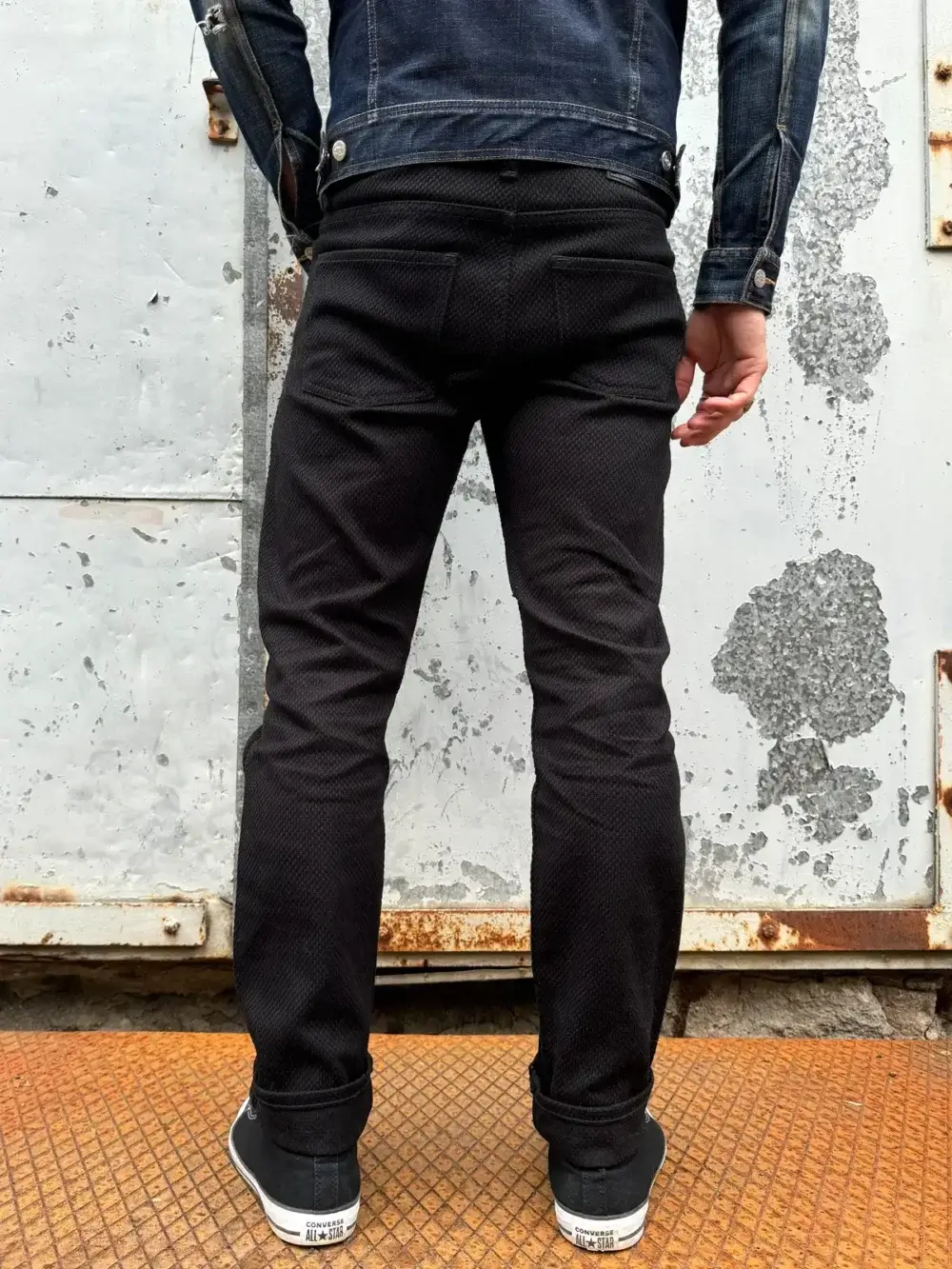 12oz Black Sashiko Denim Jeans - Image 5