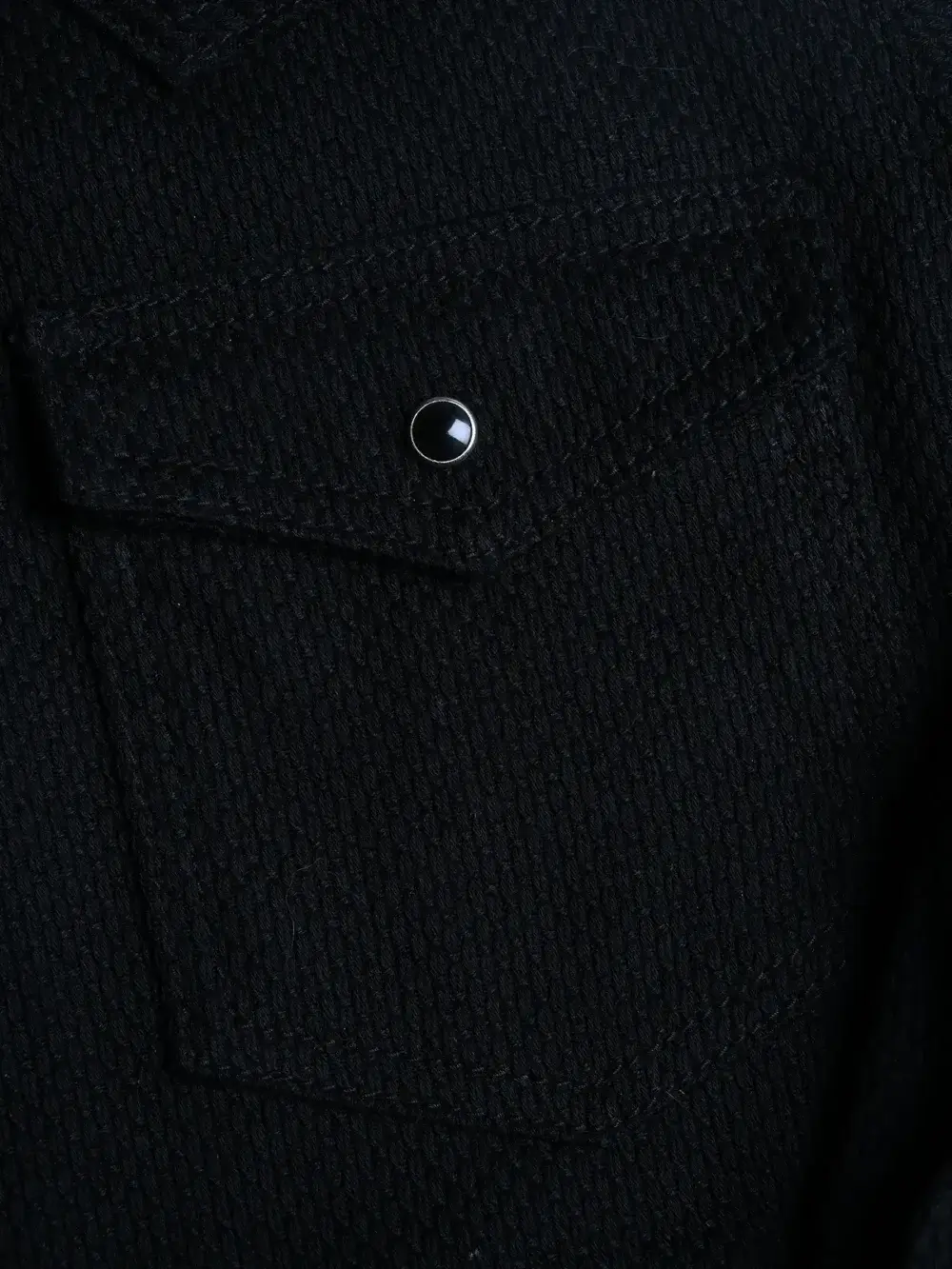 12oz Black Sashiko Denim Shirt - Image 3