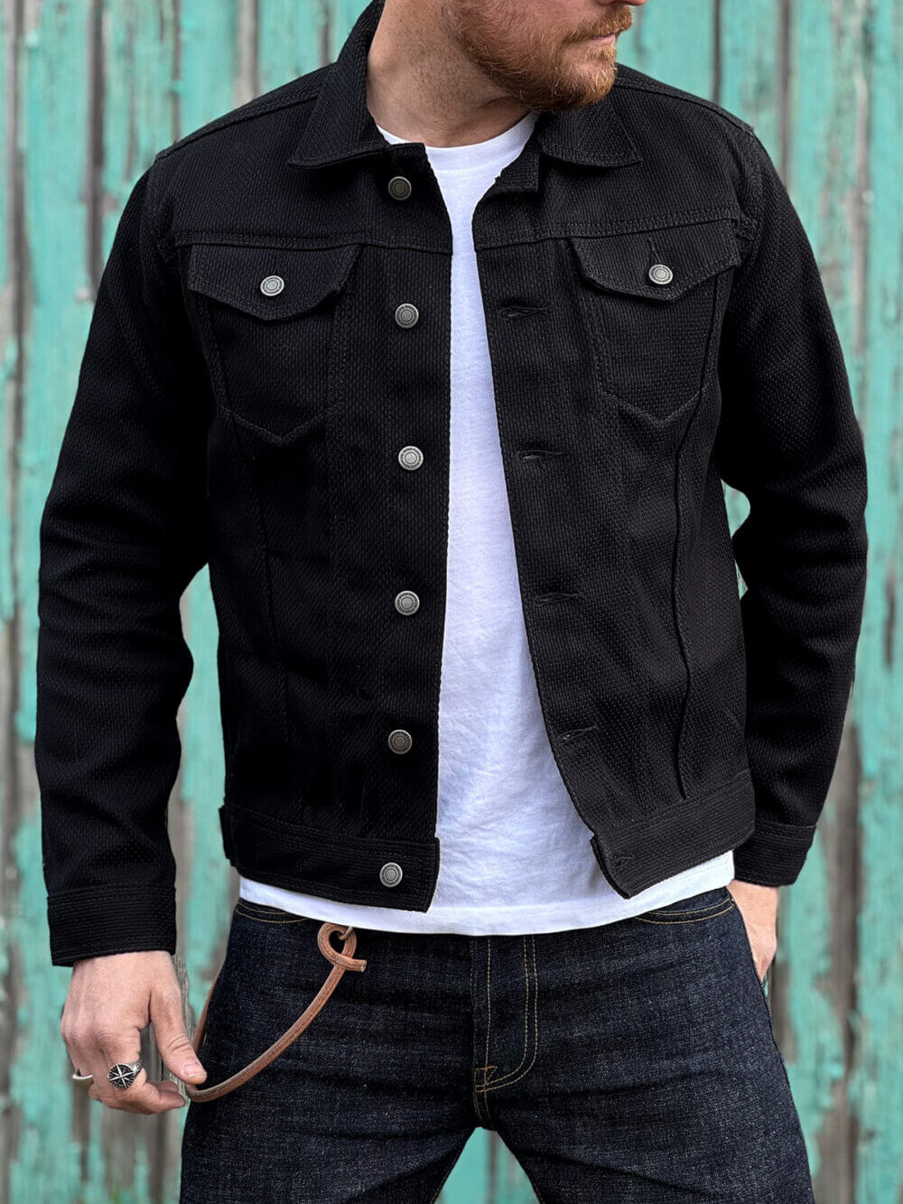 12oz Black Sashiko Denim Jacket