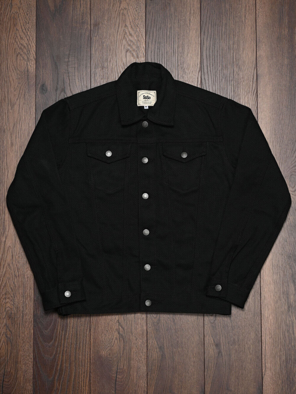12oz Black Sashiko Denim Jacket - Image 6