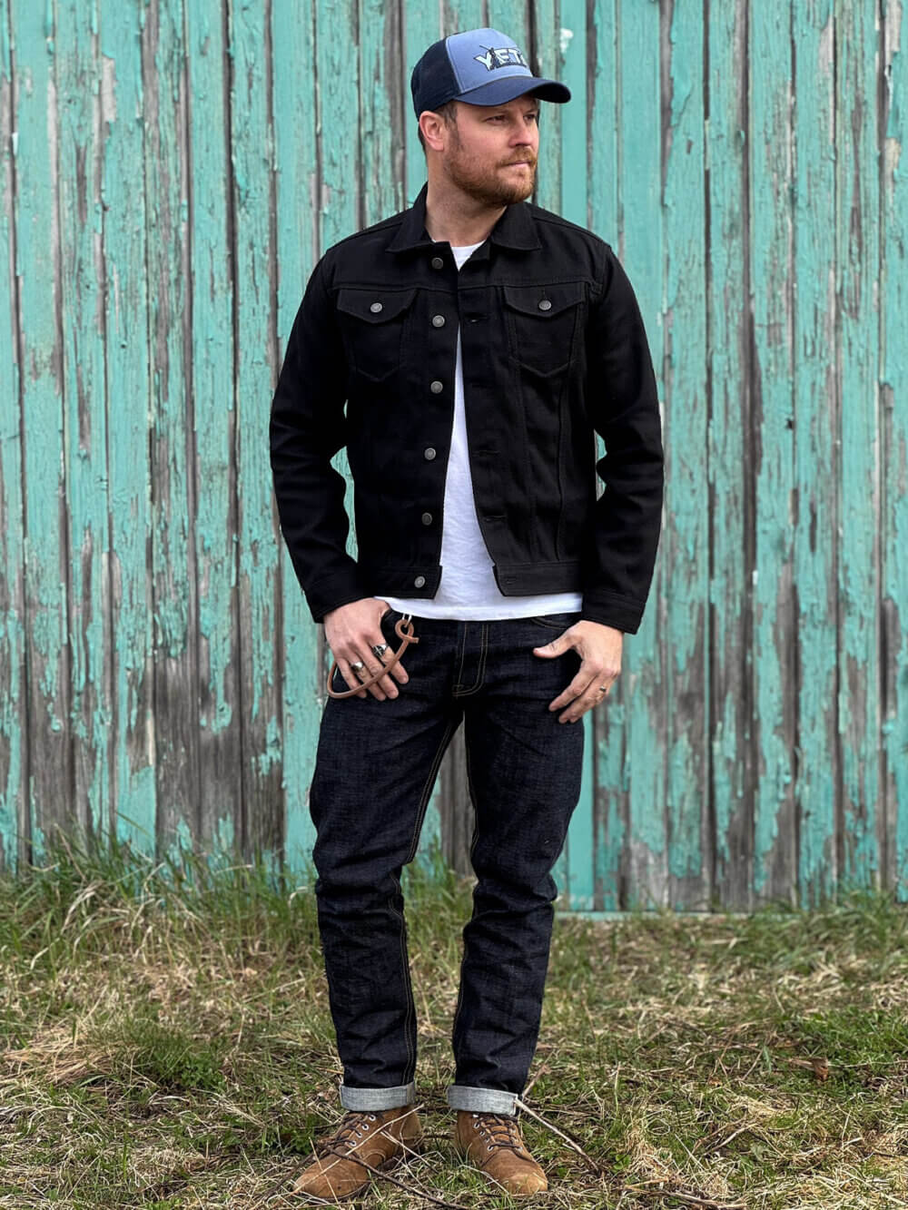 12oz Black Sashiko Denim Jacket - Image 4
