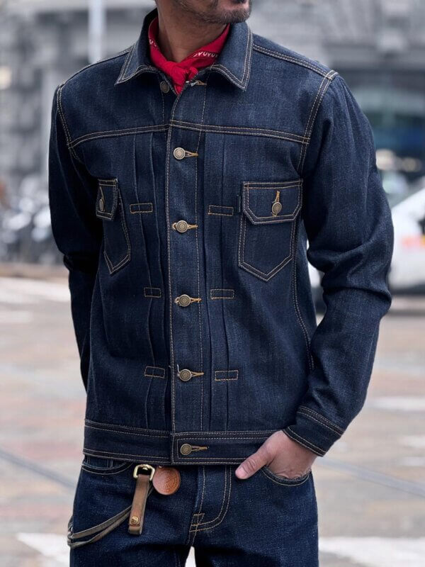 13.5oz Classic Indigo Selvedge Denim Jacket - Image 4