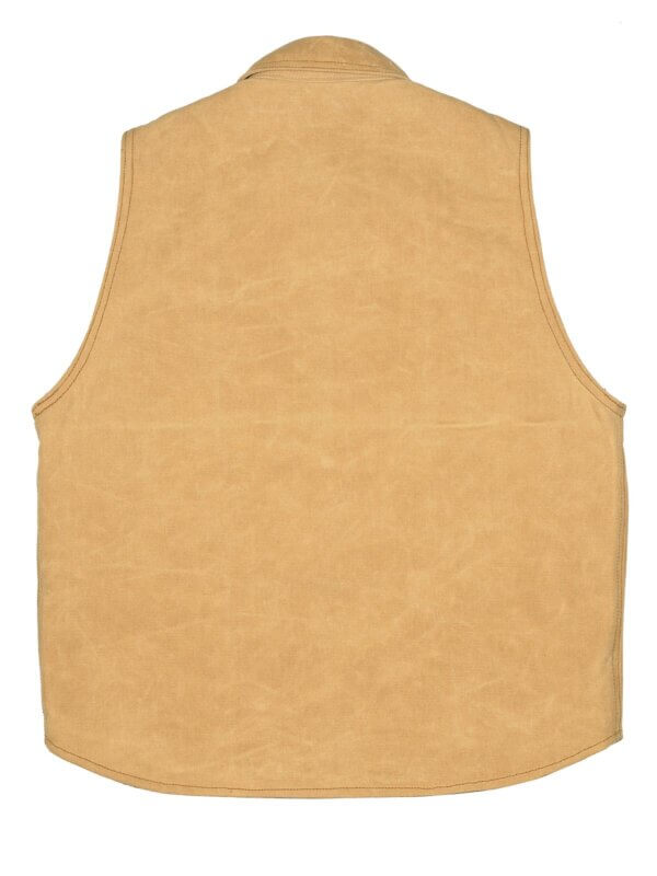 13oz Sand Canvas Waxed Denim Vest - Image 3