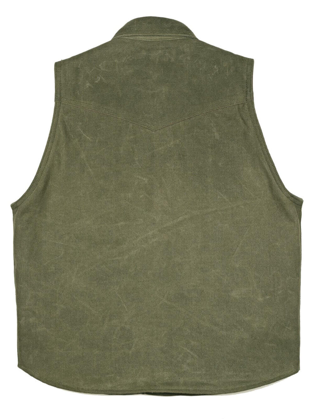 13oz Army Canvas Waxed Denim Vest - Image 4