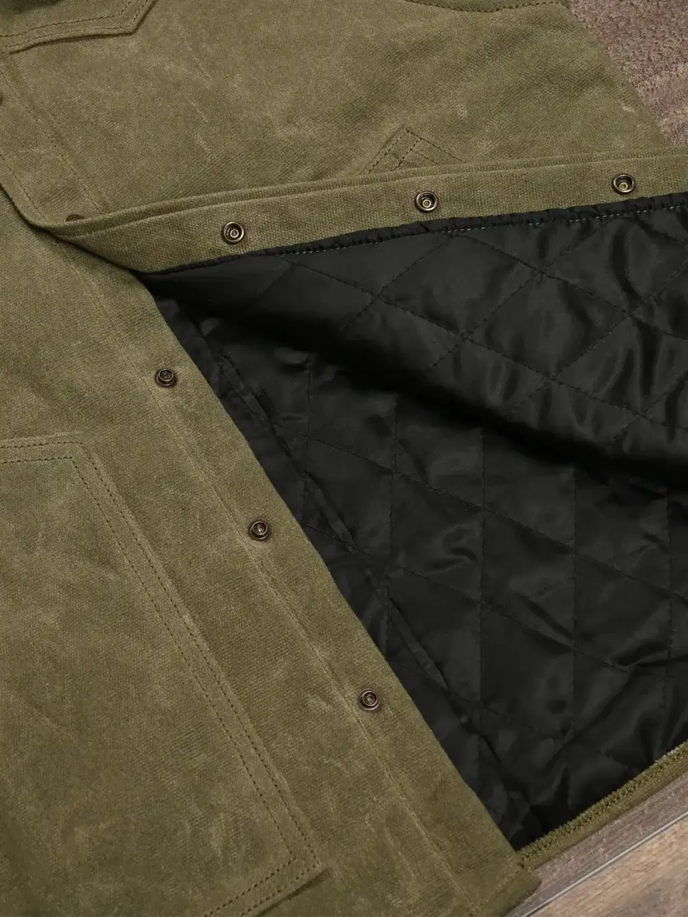 13oz Army Canvas Waxed Denim Vest - Image 6