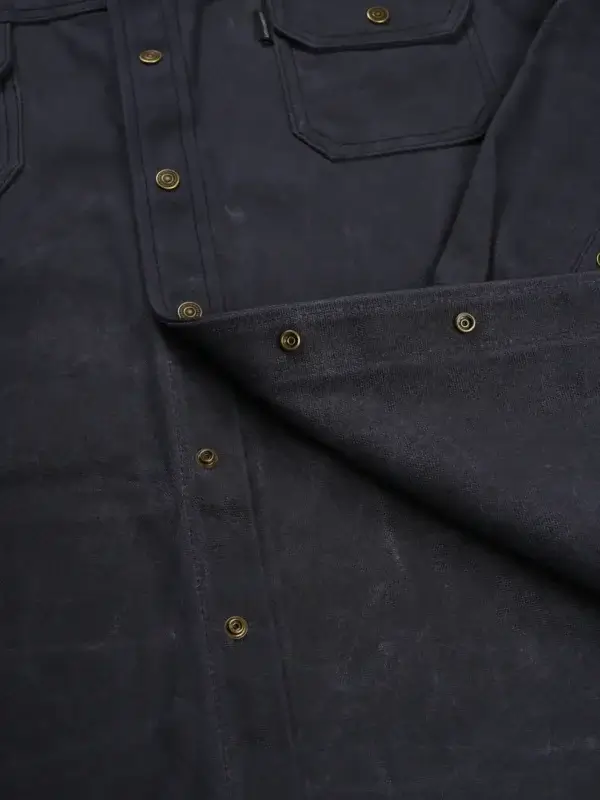 13oz Blue Canvas Waxed Denim Shirt - Image 6