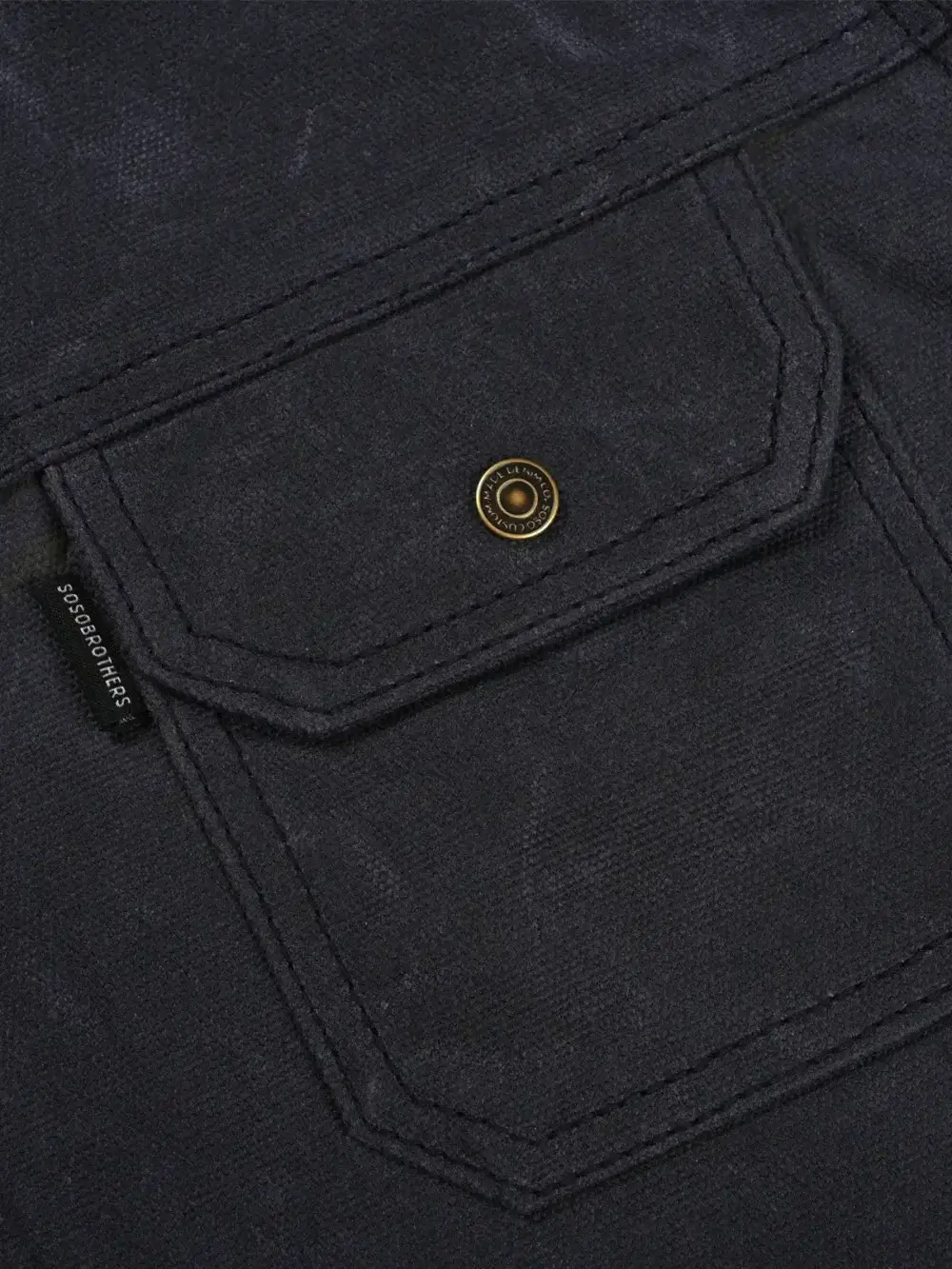 13oz Blue Canvas Waxed Denim Shirt - Image 4