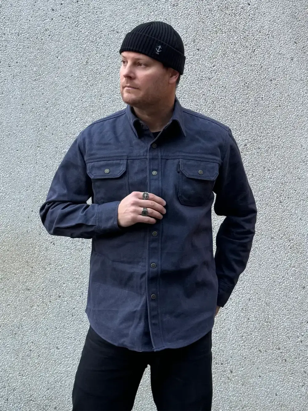 13oz Blue Canvas Waxed Denim Shirt