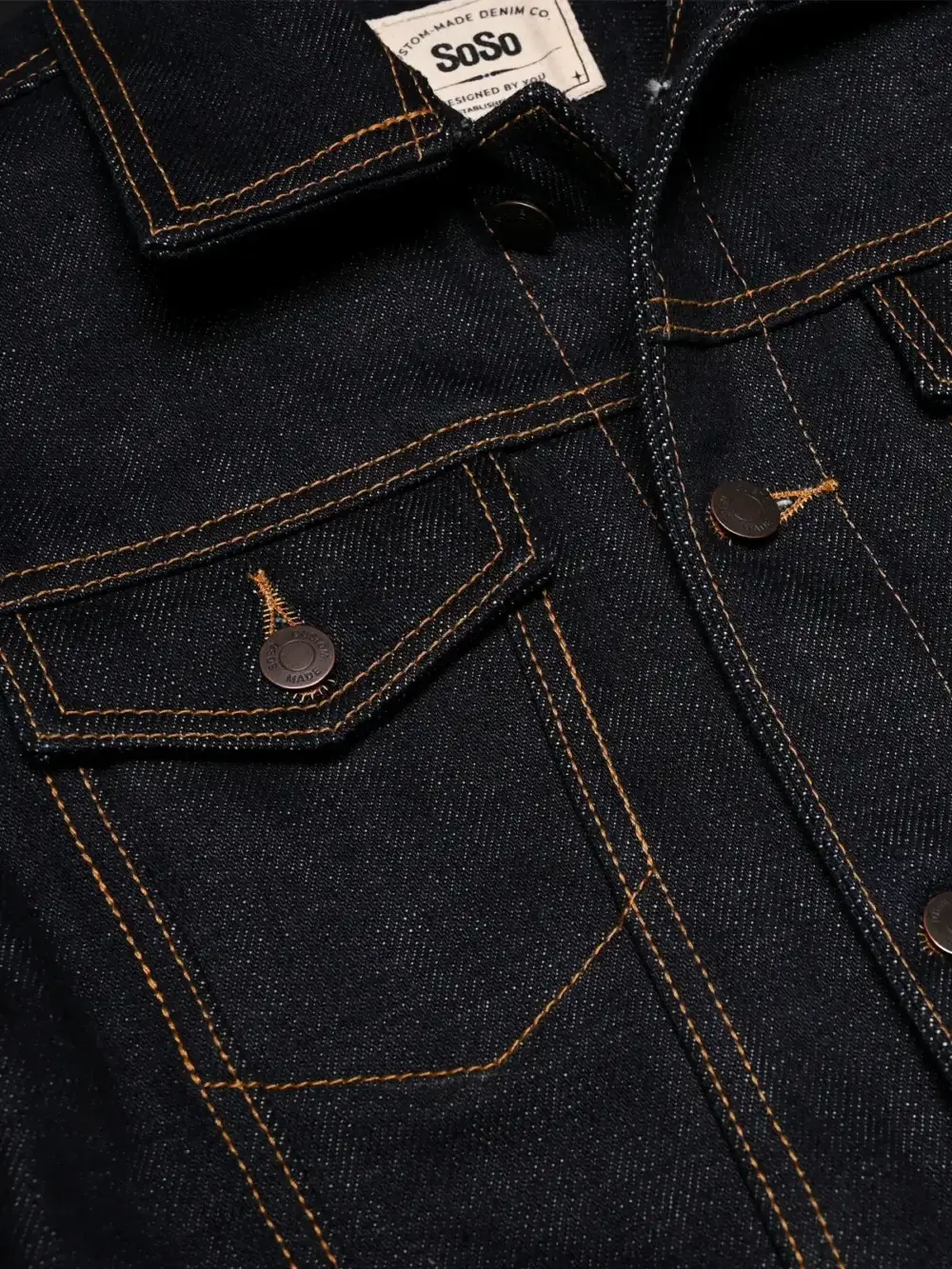 25oz Ghost Indigo Selvedge Denim Jacket - Image 3