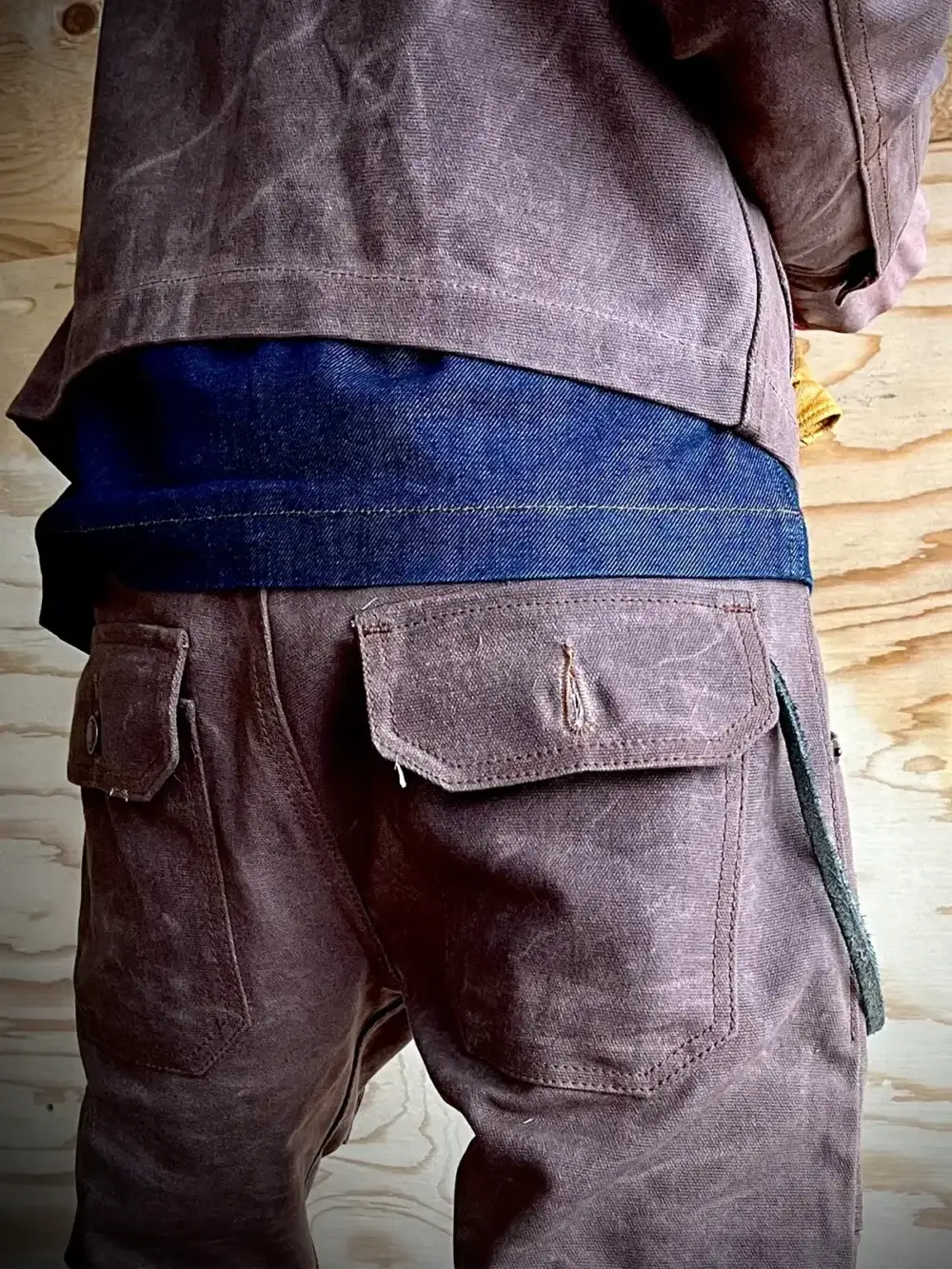 13oz Brown Canvas Waxed Denim Jeans - Image 7