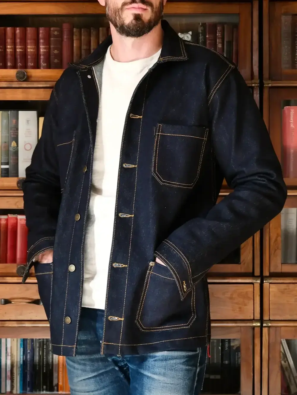 25oz Ghost Indigo Selvedge Denim Jacket