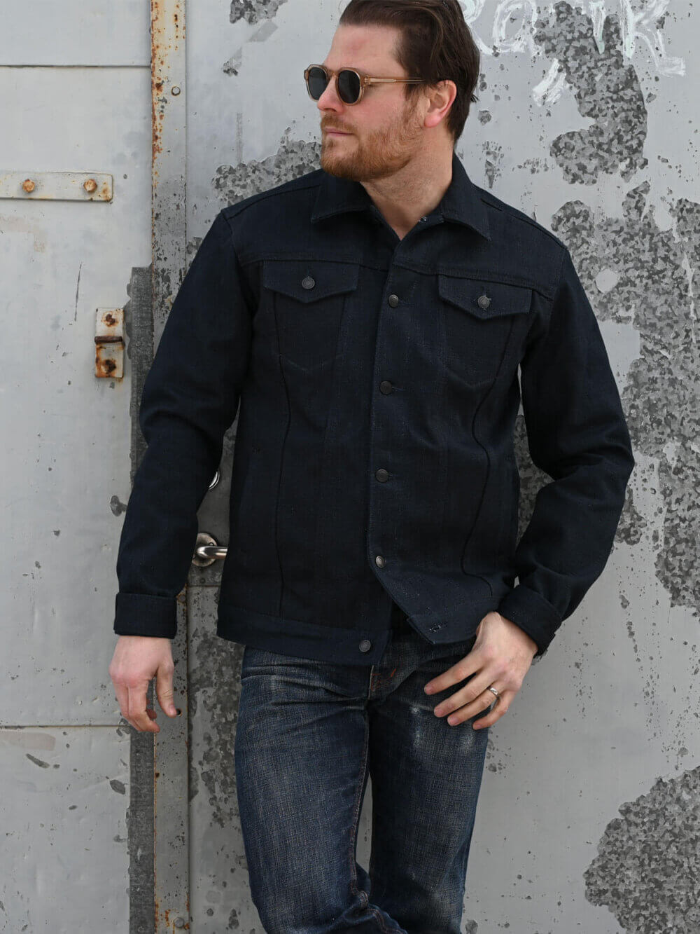 18oz Double Indigo Super Slub Selvedge Denim Jacket
