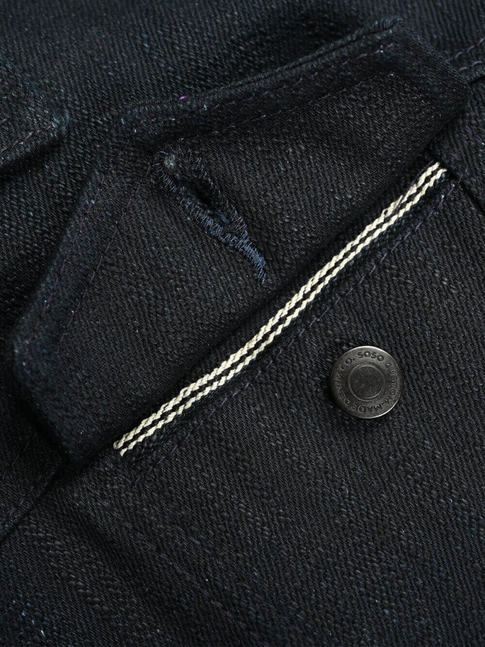 18oz Double Indigo Super Slub Selvedge Denim Jacket - Image 6