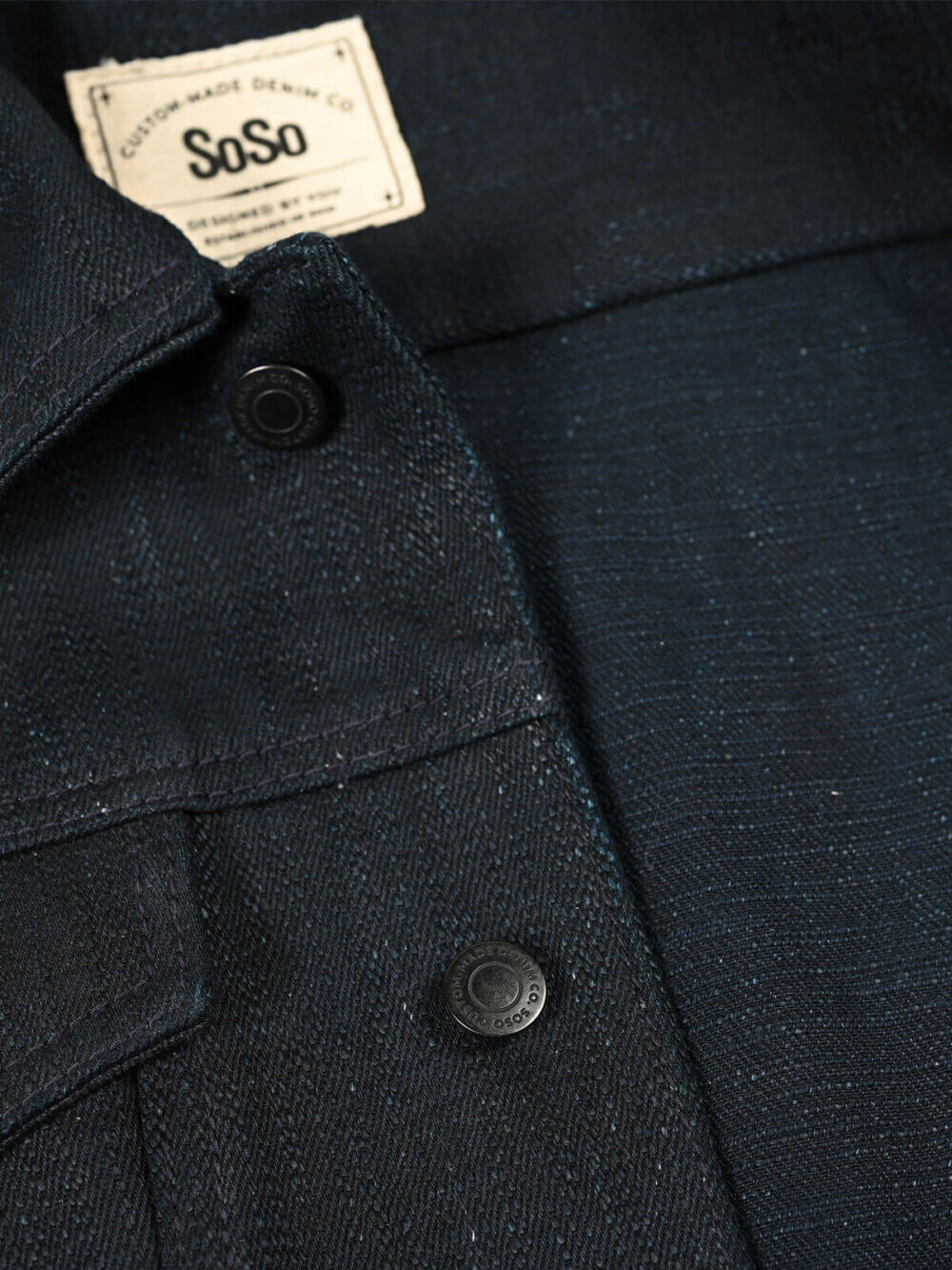 18oz Double Indigo Super Slub Selvedge Denim Jacket - Image 5