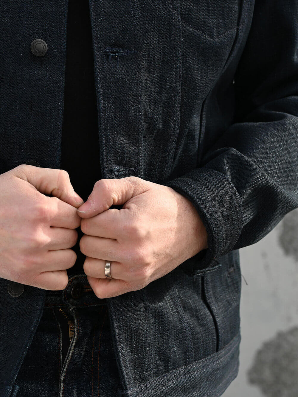 18oz Double Indigo Super Slub Selvedge Denim Jacket - Image 4