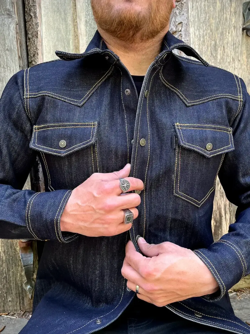 17oz Classic Indigo Selvedge Denim Shirt - Image 7