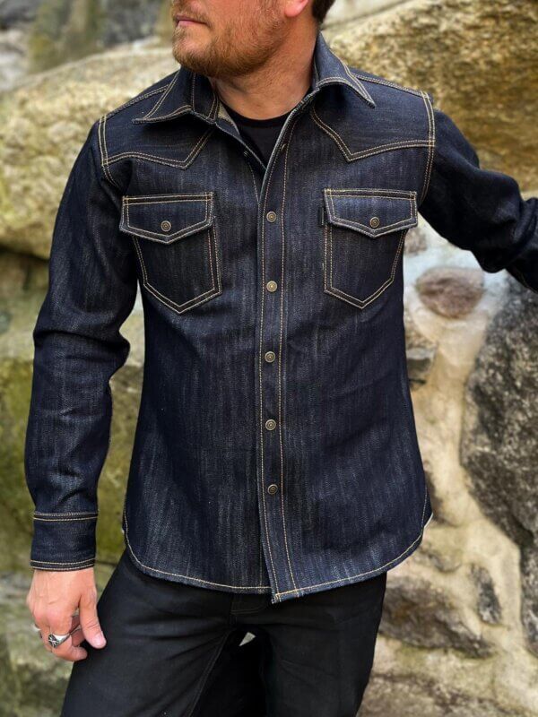 17oz Classic Indigo Selvedge Denim Shirt - Image 3