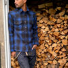 13.5oz Heavyweight Flannel Ombré Herringbone Shirt - Blue - Image 5