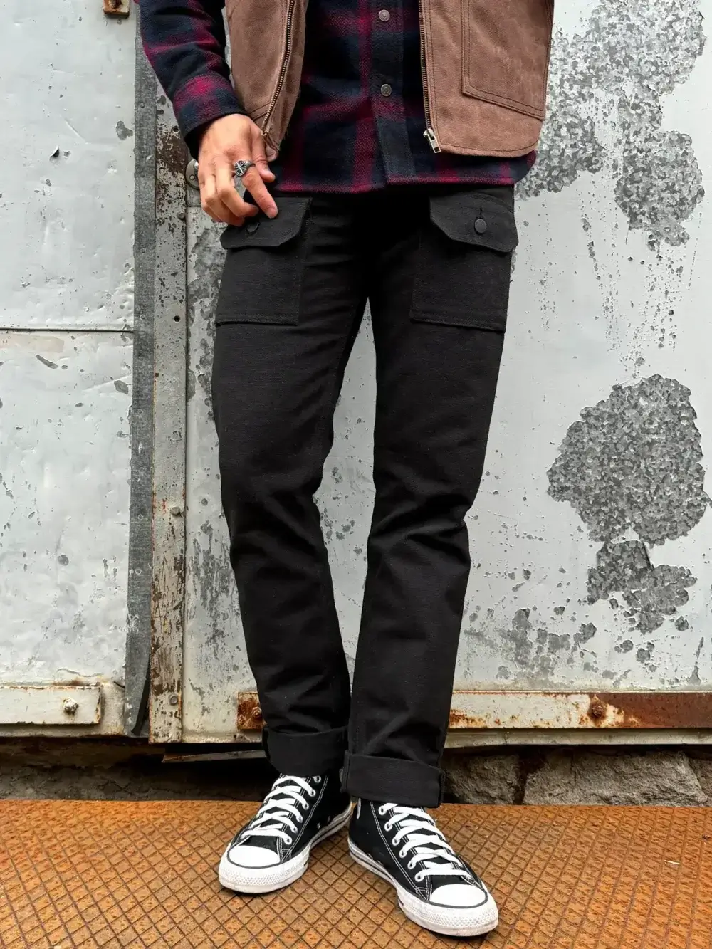 13oz Black Canvas Waxed Denim Jeans