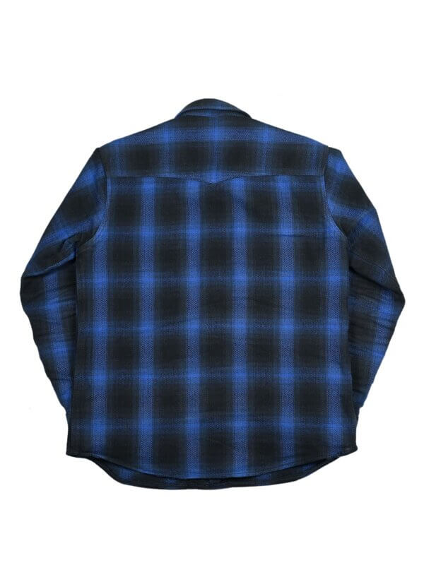 13.5oz Heavy Flannel Ombré Herringbone Shirt - Blue - Image 4