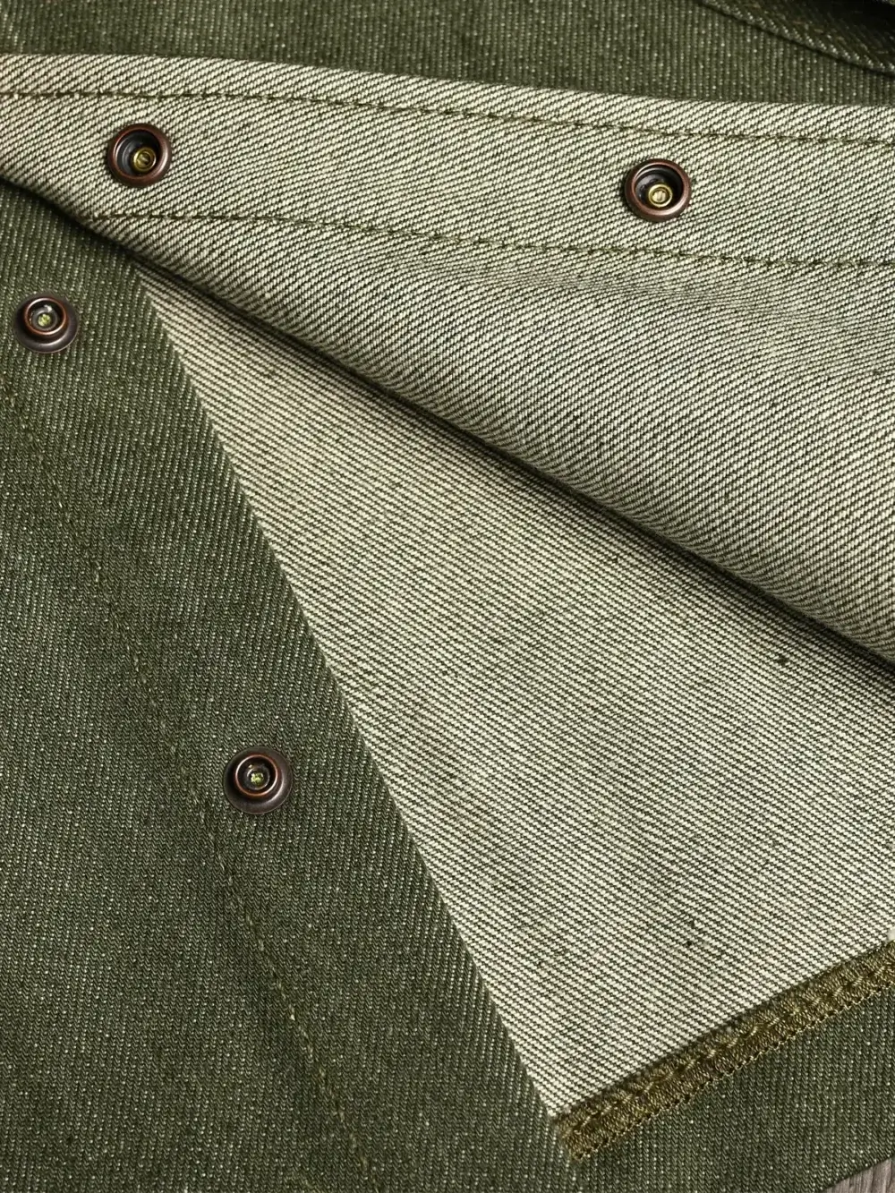 13oz Vintage Green Selvedge Denim Shirt - Image 9