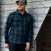 13.5oz Heavyweight Flannel Ombré Herringbone Shirt - Green - Image 3