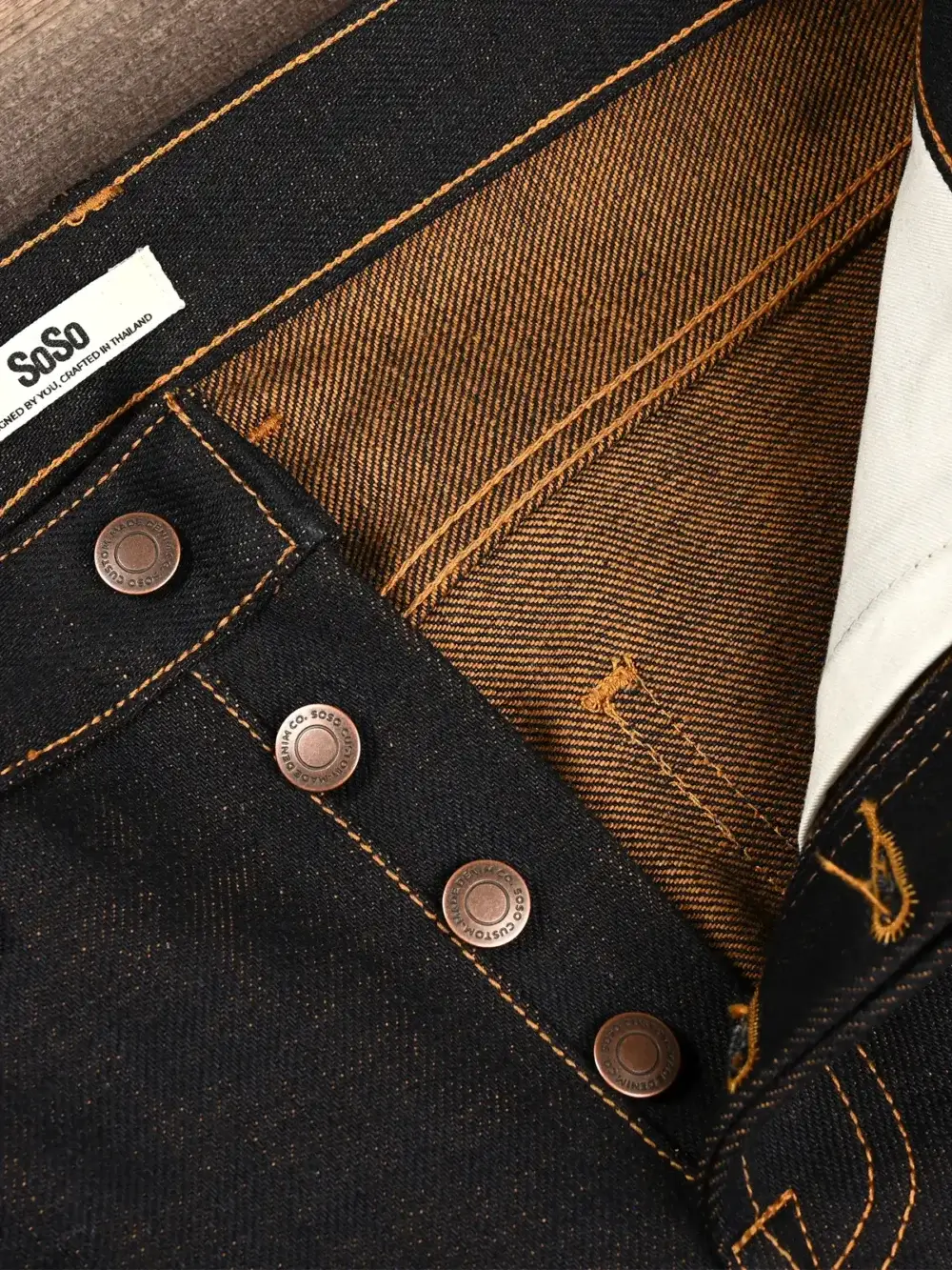 22oz Copper Weft Selvedge Denim Jeans - Image 7