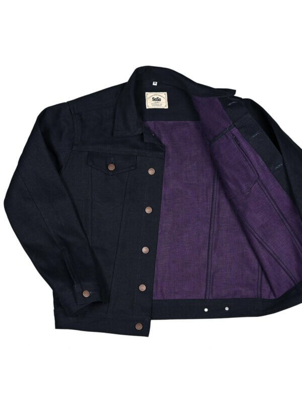 22oz Purple Weft Selvedge Denim Jacket - Image 4