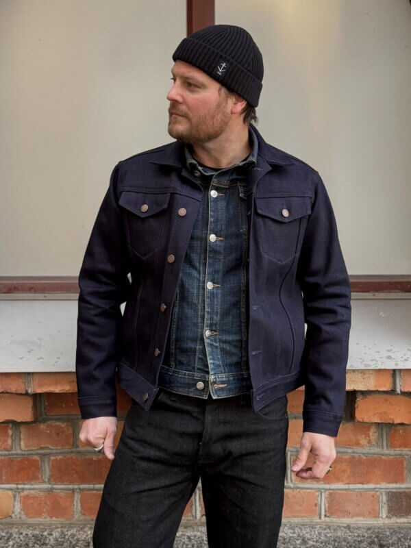 22oz Purple Weft Selvedge Denim Jacket - Image 3