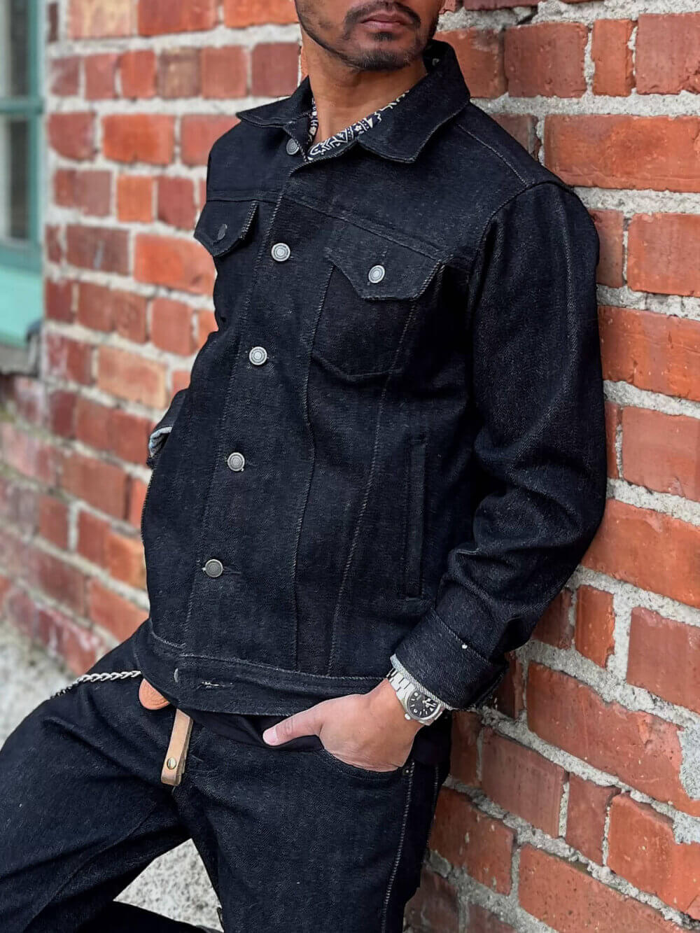 20oz Ghost Black Selvedge Denim Jacket
