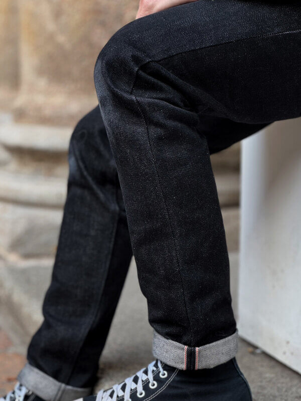 20oz Ghost Black Selvedge Denim Jeans - Image 8