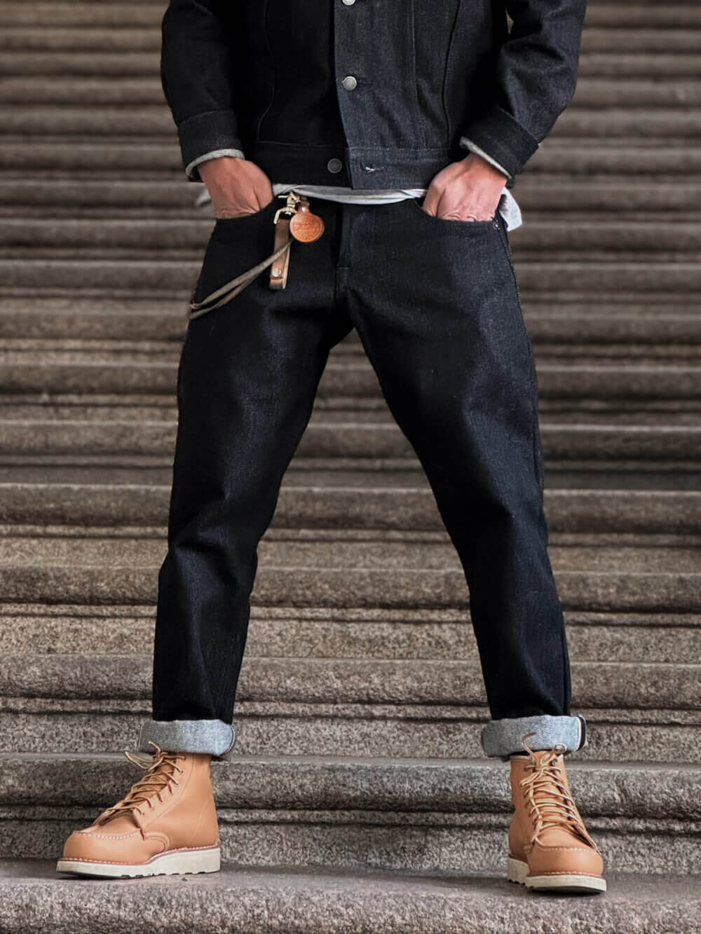 20oz Ghost Black Selvedge Denim Jeans - Image 6