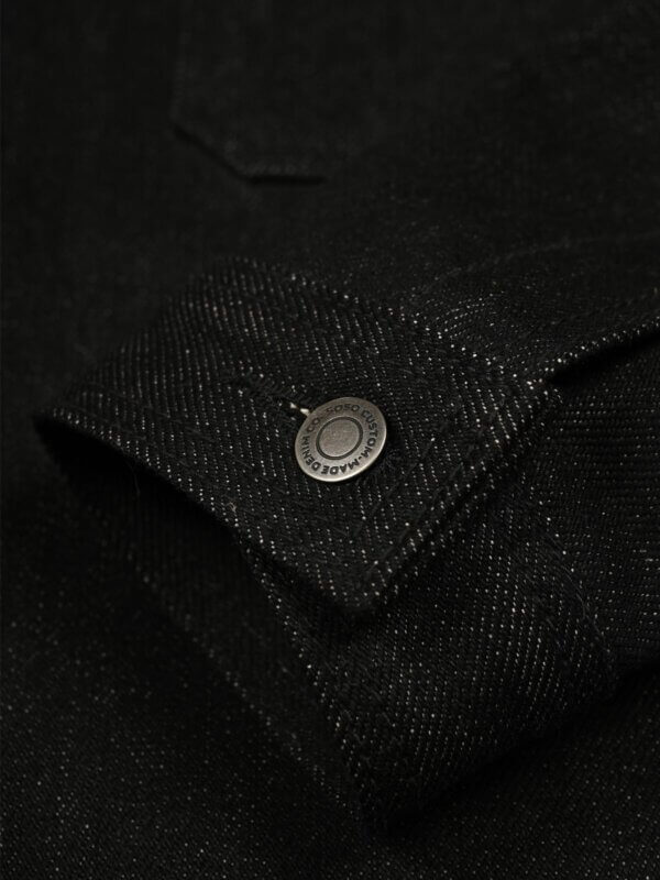 20oz Ghost Black Selvedge Denim Jacket - Image 6